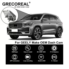 Compatible For Geely Tugella FY11 Monjaro KX11 Atlas Azkarra Car DVR Dash Cam Dashcam Car Dash Camera 4K Wifi Front Rear OEM Plug Play Auto