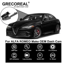 Compatible For Alfa Romeo Stelvio Giulia Dash Cam Dashcam Car Dash Camera 4K Wifi Front and Rear OEM Plug Play Auto Automatic Car DVR