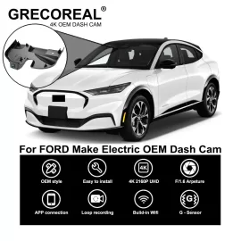 Compatible For Ford Mustang Mach E  ( Left-drive ) Dash Cam Dashcam Car Dash Camera 4K Wifi Front and Rear OEM Plug Play Auto Automatic Car DVR