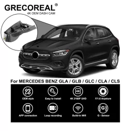 Compatible For Mercedes Benz GLA CLA CLS A Class B GLB Dash Cam Dashcam Car Dash Camera Dual 4K Wifi Front Rear OEM Plug Play Auto Car DVR