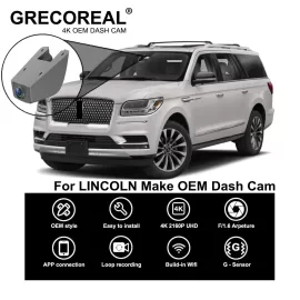 Compatible For Lincoln Aviator Corsair Continental Navigator Nautilus Dash Cam Dashcam Car Dash Camera 4K Wifi Front and Rear OEM Auto DVR