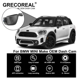 Compatible For BMW Mini Cooper Clubman Dash Cam Dashcam Car Dash Camera 4K Wifi Front and Rear OEM Plug Play Auto Automatic Car DVR